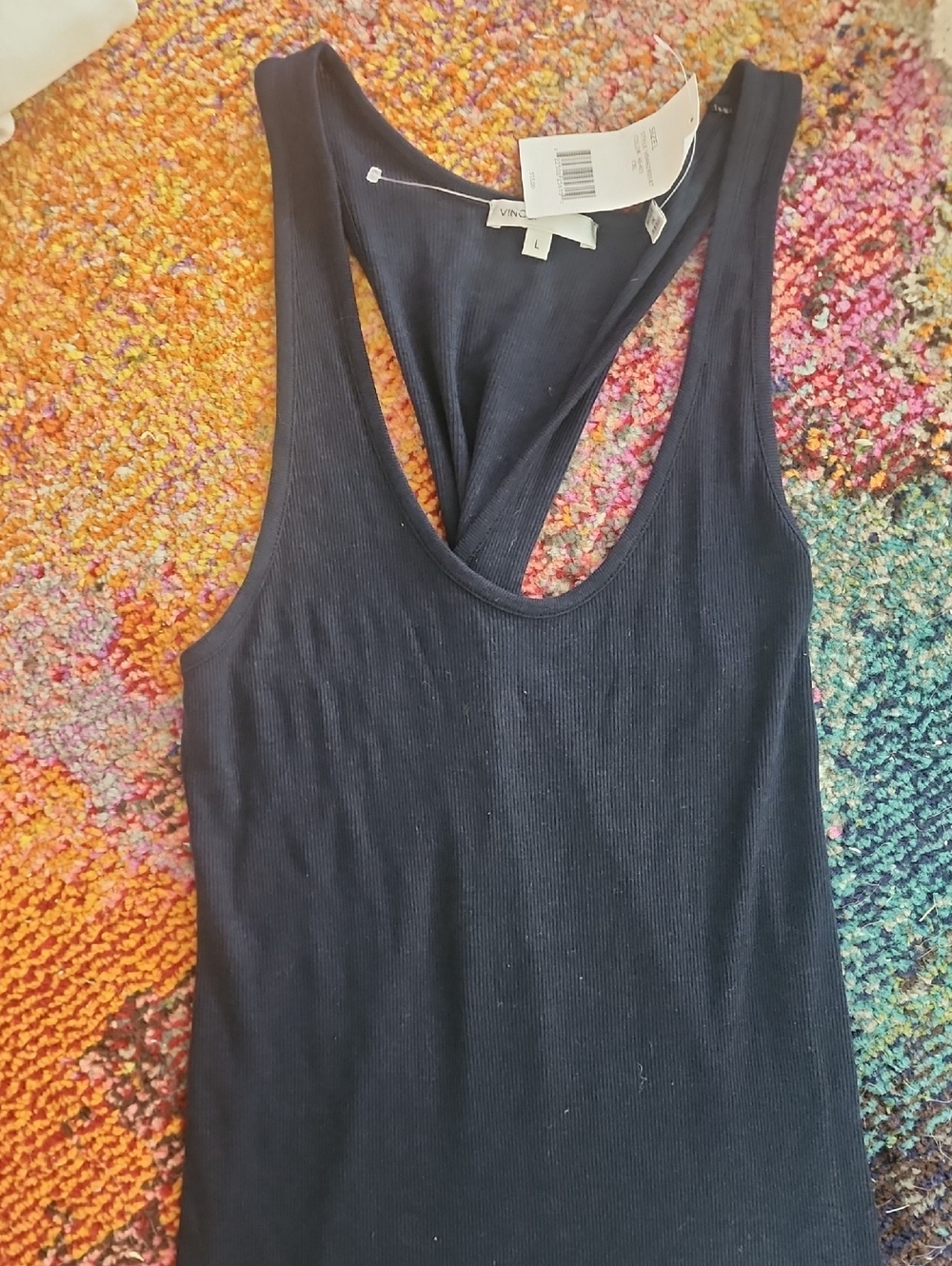 Vince Ribbed Racerback Tank